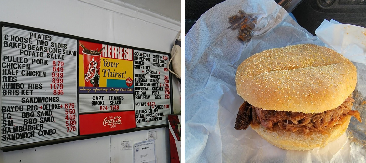 Captain Frank's Smoke Shack Menu